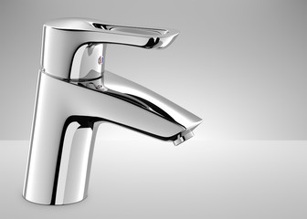 Mixer water 3D model. Faucet 3d render. water tap 3d image.