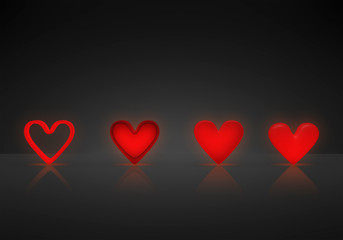 heart 3D model. symbol of love 3d render. 3d image.