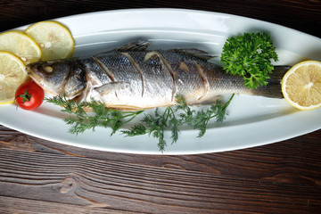Baked dorado . catering menu