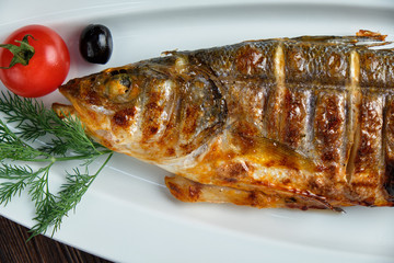 Baked dorado . catering menu