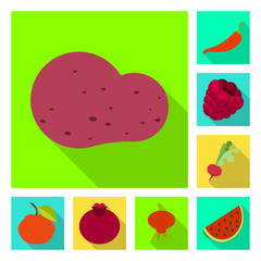 Vector illustration of fresh and red symbol. Set of fresh and organic stock vector illustration.