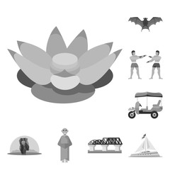 Vector design of traditional and tourism sign. Collection of traditional and exotic stock symbol for web.