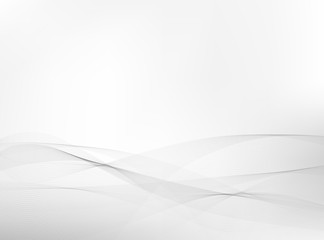 Wavy abstract design with two color. Subtle ribbon concept with white and light gray gradient.