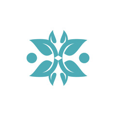 Organic leaf people logo template