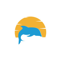 uniqiue dolphin logo template. simple shape and color