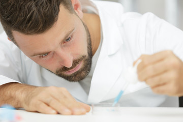 Obraz premium biochemistry laboratory research holding test tubes