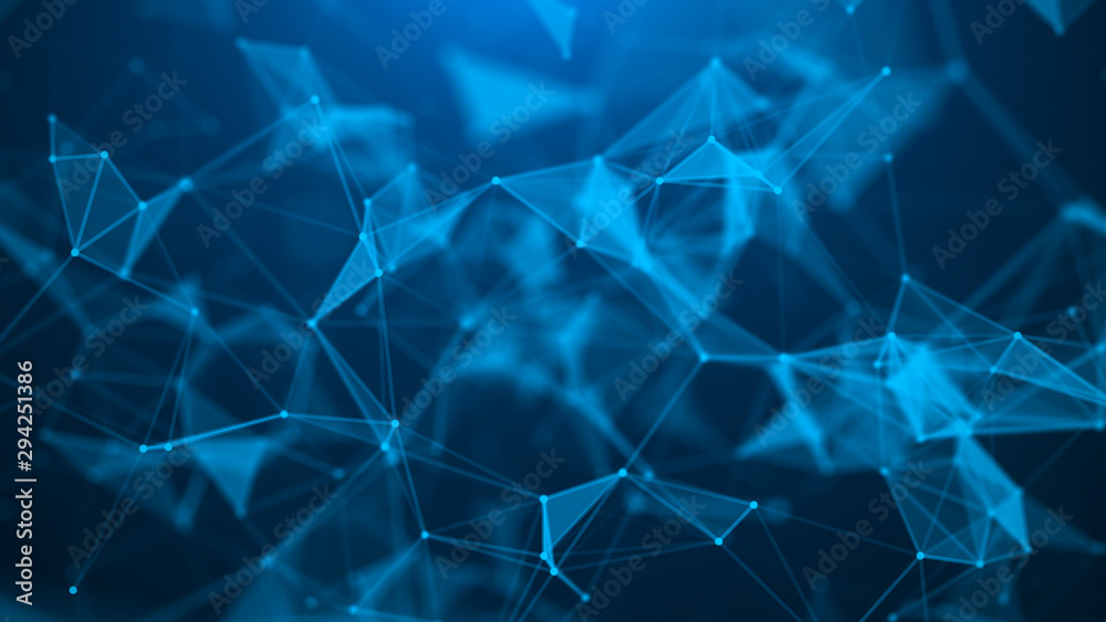 Poster big data visualization. science background. big data complex with compounds. lines plexus