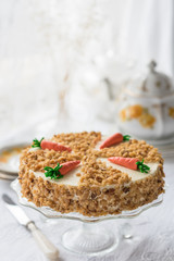 Homemade Carrot Cake with Walnuts