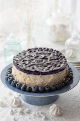 Homemade Blueberry Cake Decorated with Jelly