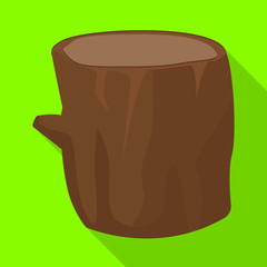 Vector illustration of stump and wood sign. Set of stump and firewood stock symbol for web.