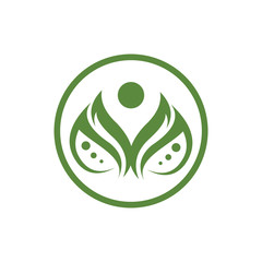 Organic leaf people logo template
