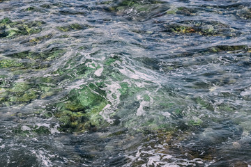 Resort by the sea, the water, the clear blue sea