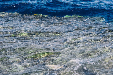 Resort by the sea, the water, the clear blue sea