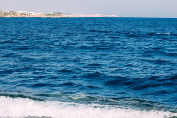 Resort by the sea, the water, the clear blue sea