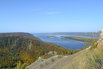 Beautiful forest reserve with the Volga river