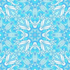 Tiled ethnic pattern for fabric. Abstract geometric mosaic vintage seamless pattern ornamental.