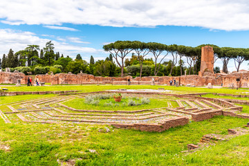 Octagonal fountain at Domus Flavia on Palatine Hill, Rome, Italy
