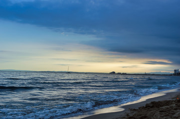 Fototapeta premium Sunset view of Roses beach