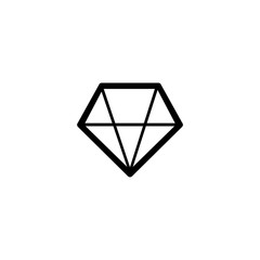 Diamond icon. Jewelry design element. Crystal sign