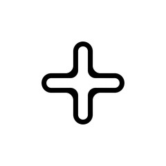 Plus icon. List add button. Medical sign