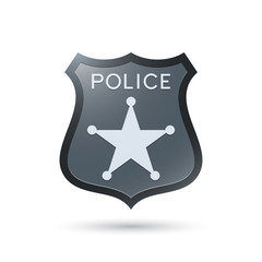 Police badge isolated on white