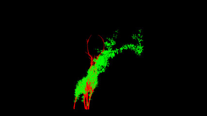 Fototapeta premium Growing Tree in a shape of a deer. Eco Concept. 3D rendering.