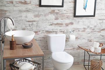 Interior of clean modern bathroom