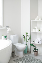 Obraz na płótnie Canvas Interior of clean modern bathroom