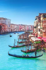 Stickers pour porte Ciel bleu Grand Canal à Venise