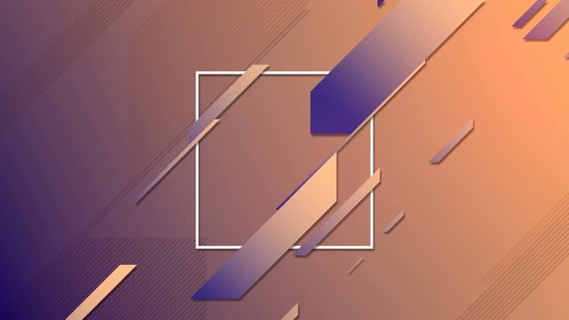 Reveal of Geometric square badge with alpha matte channel for placing yor text or logo. Colored trendy minimal design. Motion graphics. 3D render loop animation. 4K, Ultra HD resolution