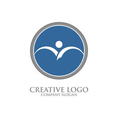 Creative people logo design template