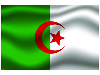Algeria national flag, isolated on background. original colors and proportion. Vector illustration symbol and element, for travel and business from countries set
