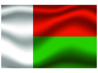 Madagascar national flag, isolated on background. original colors and proportion. Vector illustration symbol and element, for travel and business from countries set