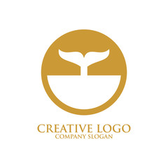 creative fish logo template design vector