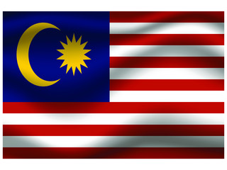 Malaysia national flag, isolated on background. original colors and proportion. Vector illustration symbol and element, for travel and business from countries set