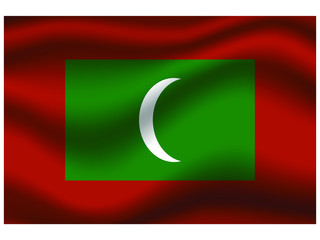 Maldives national flag, isolated on background. original colors and proportion. Vector illustration symbol and element, for travel and business from countries set