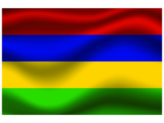 Mauritius national flag, isolated on background. original colors and proportion. Vector illustration symbol and element, for travel and business from countries set