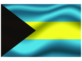 Bahamas national flag, isolated on background. original colors and proportion. Vector illustration symbol and element, for travel and business from countries set