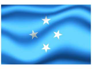 Micronesia national flag, isolated on background. original colors and proportion. Vector illustration symbol and element, for travel and business from countries set