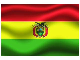 Bolivia national flag, isolated on background. original colors and proportion. Vector illustration symbol and element, for travel and business from countries set