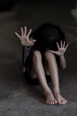 Stop violence and abused children. traumatized children concept.