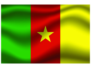 Cameroon national flag, isolated on background. original colors and proportion. Vector illustration symbol and element, for travel and business from countries set