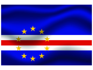 Cape Verde national flag, isolated on background. original colors and proportion. Vector illustration symbol and element, for travel and business from countries set