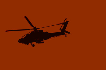 Fototapeta na wymiar helicopter on red background