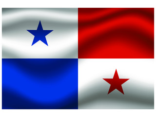 Panama national flag, isolated on background. original colors and proportion. Vector illustration symbol and element, for travel and business from countries set
