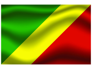 Republic of the Congo national flag, isolated on background. original colors and proportion. Vector illustration symbol and element, for travel and business from countries set