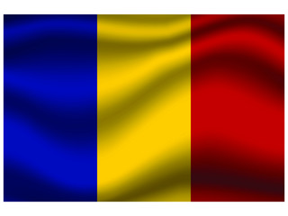 Romania national flag, isolated on background. original colors and proportion. Vector illustration symbol and element, for travel and business from countries set
