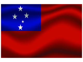 Samoa national flag, isolated on background. original colors and proportion. Vector illustration symbol and element, for travel and business from countries set