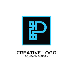 lines that make up the letter P logo template