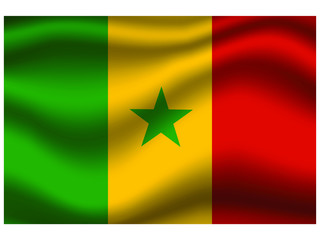 Senegal national flag, isolated on background. original colors and proportion. Vector illustration symbol and element, for travel and business from countries set